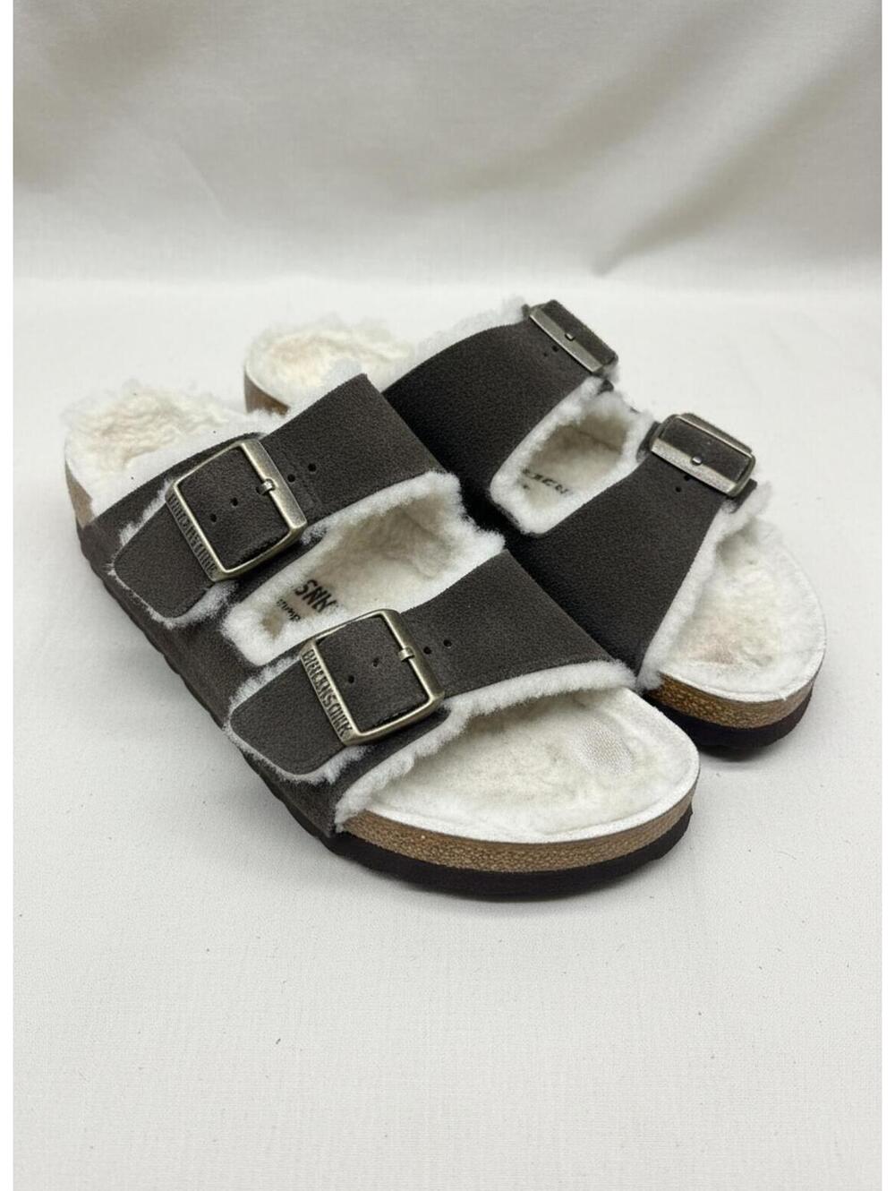 Birkenstock Arizona Shearling Double Buckle Suede Sandals